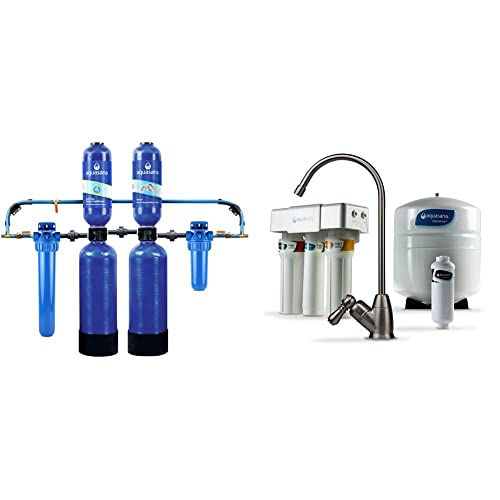 Aquasana Whole House Water Filter System, Blue & Reverse Osmosis Under Sink Water Filter System