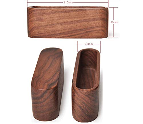 Business Card Display Holder, Brown Walnut Wood Card Case for Desktop Business Card Holder,Wooden Name Card Stand for Offic