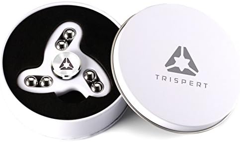 Trispert Fidget Spinner, White Color Hand Spinning Toy with Ultra Fast Bearings, Durable ABS Plastic – Best Stress Reducer, Anti-Anxiety and a Great Toy for Adults and Children