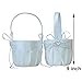 AmaJOY 2pcs Beach wedding Flower Girl Basket Ivory Flower Basket with Double Heart Rhinestone Decor