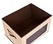 Internet's Best Storage Box with Window - Durable Storage Bin Basket Containers with Lids and Handles - Clothes Nursery Toys Organizer - Brown (Beige)
