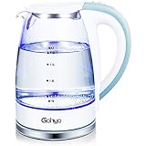 Gohyo Electric Kettle, 1.8-Liter 1500W Glass Electric Tea Kettle, Water Heater Kettle for Fast Boiling, Hot Water Boiler Pot with Auto Shut off and Boil-Dry Protection, FDA Approved, BPA-Free