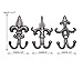 Comfify Set of 3 - Cast Iron Fleur De Lis Double Wall Hooks/Hangers - Decorative Wall Mounted Coat Hook - Rustic Cast Iron - with Screws and Anchors
