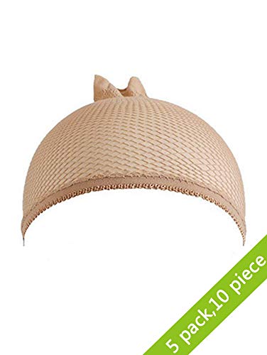 XXTAXN Stocking Mesh Wig Caps for Men Women,Skin,10 Piece,5 Pack