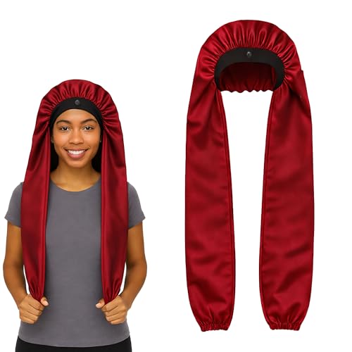 2-in-1 Stretch Sleep Bonnet for Long Hair & Braids – Soft Pantyhose Bonnet for Box Braids, Locs & Thick Hair, Reduces Friction, Lightweight Breathable Night Hair Cover at Amazon
