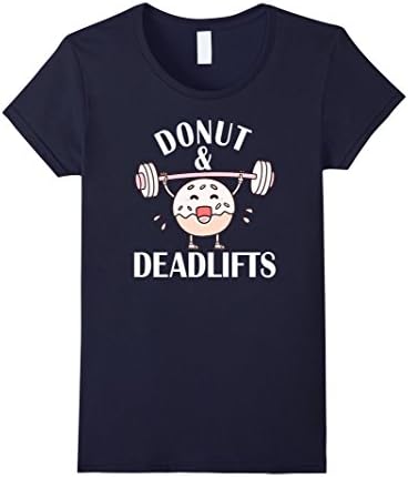Womens Donut and Deadlifts Tshirt Medium Navy