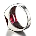 Jewelrypalace Men's 3.4ct Square Created Red Ruby 925 Sterling Silver Ring