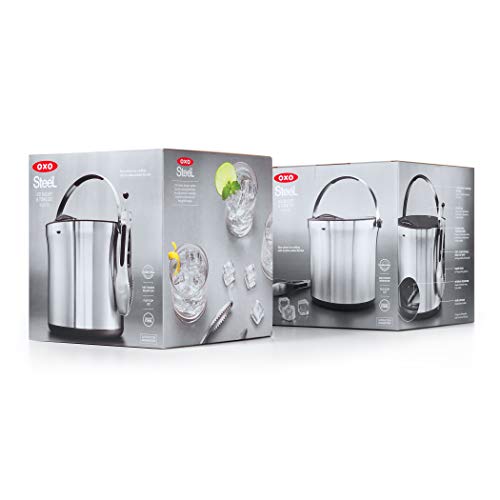 OXO Ice Bucket and Tongs Set Brushed Stainless Steel Pricepulse