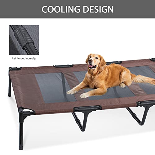 Niubya Outdoor Dog Bed with Canopy, Elevated Dog Bed with Removable