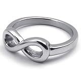 KONOV Stainless Steel Infinity Love Mens Womens Ring, Promise Engagement Wedding Band