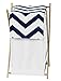 Sweet Jojo Designs Children/Kids Clothes Laundry Hamper for Navy and White Chevron Zig Zag Bedding