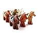Set of 6 Building Block Horses with Saddles - Custom Animal Figures