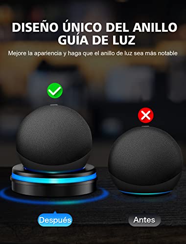 CIRYCASE Soporte para Dot (4.ª Generación), Soporte Mesa para Dot 4 con Guía de Luz Efecto Halo Mejorado, Accesorios Base Ahorro Espacio con Gestión de Cables Incorporada para Dormitorio