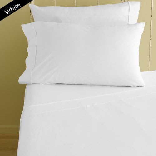 Linen Store Both Pattern Solid/Stripe 1-Piece- Fitted- Sheet with 20-25 inches Extra Fit Deep Pocket Hotel Finish Adjustable Room 400 Thread Count 100% Pima Cotton (Full, Solid,White).