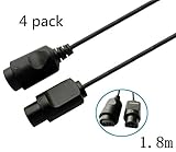 eLUUGIE 4 Packs 6ft Long Replacement Extension Cable for Nintendo 64 N64 Controller Extension Cord N64 Extension Pack Nintendo 64 Extension Cable