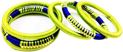 Silk Thread Bangles Green Blue Size (2.6)