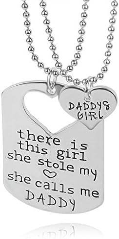 Family Girl Love Heart Clavicle Chain Pendant Necklace Set - Father's Day Gift (Daddy's Girl)