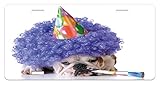 Kids Birthday License Plate by Ambesonne, Boxer Dog