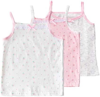 Viisenキャミソール タンク インナー ガールズ 子供服 タンクトップ 女の子 トップス 綿 袖なし 3枚セット可愛い レース キャンディカラー 肌着 日替り 選択 150cm 通園 130 140 1 通学 100 110 子供
