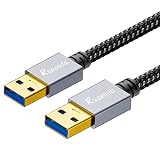 USB to USB Cable 2 ft, USB 3.0 Male to Male Type A to Type A Double Sided USB Cord for Data Transfer Compatible with Hard Drive, Laptop, DVD Player, TV, USB 3.0 Hub, Monitor and More (Color: 2Ft, Tamaño: 2 Feet)