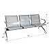 Peach Tree Airport Reception Waiting Room Chair for Garden Salon, Reception Room, Office, Barber Bench in Bank Hospital and Market (3 Seats, Silver)
