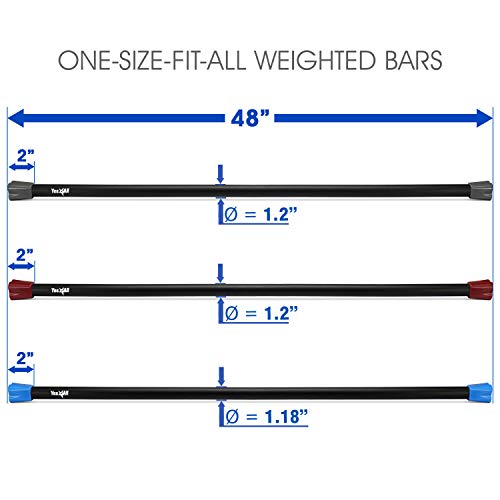 Yes4All Total Body Weighted Workout Bar, Body Bar For Exercise, Therapy, Aerobics, and Yoga