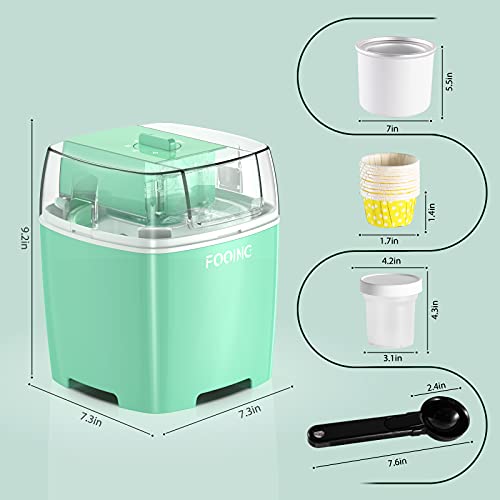 FOOING Ice Cream Makers Countertop, Homemade Ice Cream Machine, 1.5