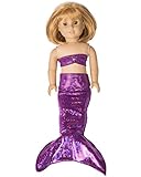 Fin Fun Mermaid Tail Outfit for 18 Inch Doll like American Girl - Sparkle Purple Sky - Outfit Only, Doll Not Included …