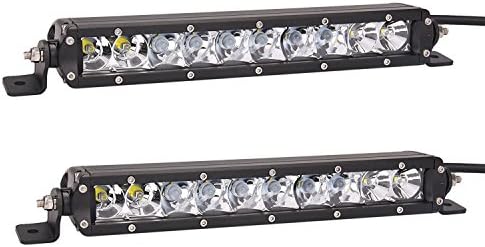 Bangbangche 2 X 11inch 50W Spot Single Row CREE Waterproof LED Light Bar Led Trailer Lights Led Truck Light Bars Reverse Lights for Tractor,Trailer,ATV,SUV,Jeep,Boat,Snow Plow, 4 Wheeler,Off Road
