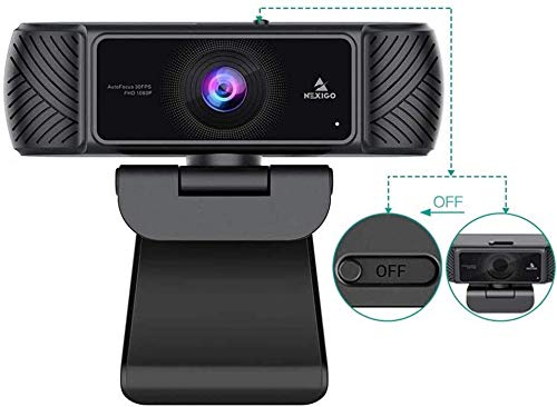 NexiGo AutoFocus 1080P Webcam with Microphone and Privacy Cover, Business Streaming USB Web Camera, Plug and Play, for…