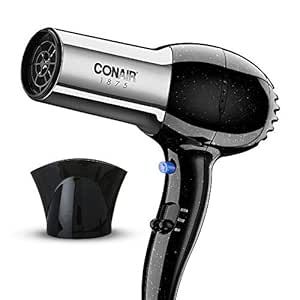 Conair 1875 Watt Full Size Pro Hair Dryer with Ionic Conditioning , Black / Chrome, 1 Count