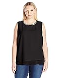 Calvin Klein Women's Plus Size S/L Jewel Neck Top