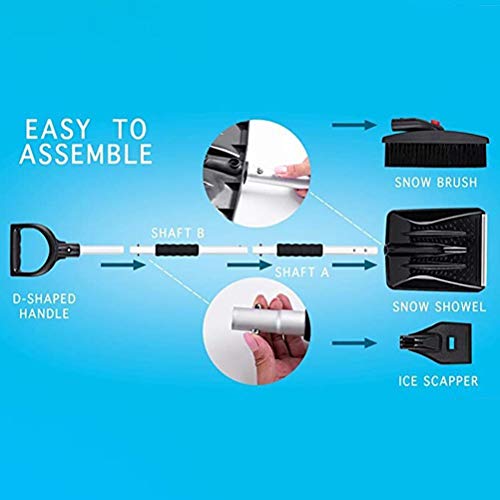3-in-1 sneeuwschop kit sneeuwschop + sneeuw roterende borstel + ijsschraper uitschuifbare sneeuwborstel voor auto… - Afbeelding 5