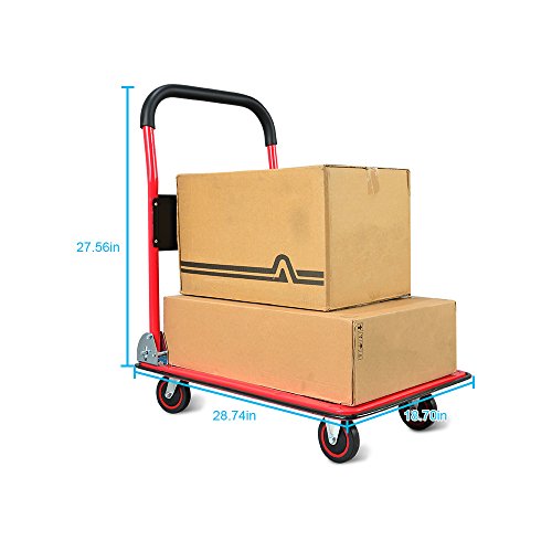 Push Cart Dolly by Wellmax, Moving Platform Hand Truck, Foldable for