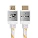 SHD HDMI Cable 4k Ultra 2.0V HDMI Cord Support 3D Ethernet 1080P Golden and Sliver-2Pcs-10Feet