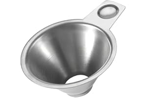 1 pcs Stainless Steel Spice Funnel with Handle – Perfect for Kitchen Spice Jars, FIFO Squeeze Bottles, Spill-Free Metal Funne