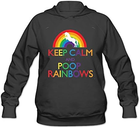 GqushuA Funny Keep Calm And Poop Rainbows Women's Long Sleeve Sweater M Black