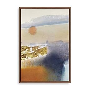 Framed Canvas Home Artwork Decoration Golden Abstract Art Canvas Wall Art for Living Room, Bedroom - 16x24 inches
