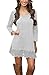 Our Precious Women's Long Sleeve Tunic Lace Stitching Trim Casual Dress
