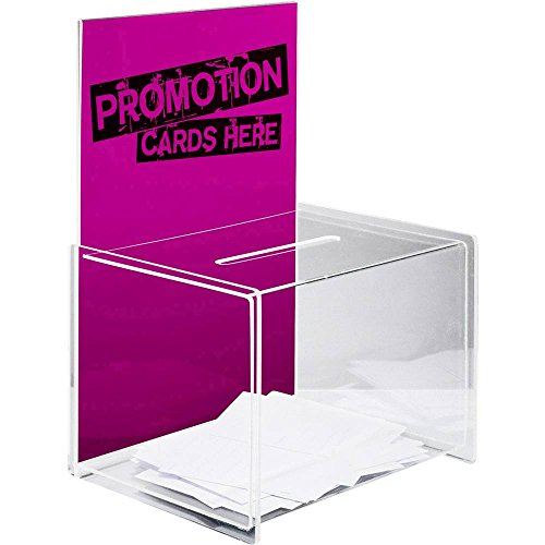 SIGEL VA150 Promotional Box / Suggestion Box, 22.5 x 30 x 17 cm, with instert panel for A4, acrylic, transparent
