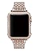 Callancity Quality Metal Crystal Diamond Rhinestone Bezel Cover case Exquisite Handcraft Encrusted Compatible with Apple Watch 38mm Series 1 2 3 (Rose Gold)