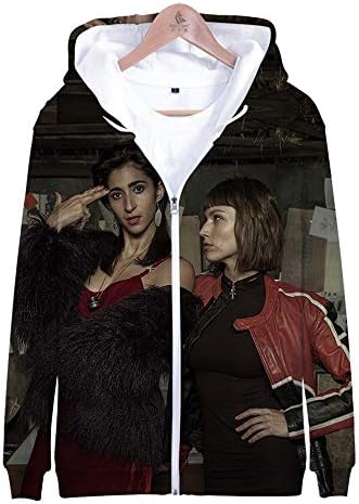 dankmore Cool La Casa De Papel 3D Color Printed Casual Trend Zipper Sweaters for Men and Women
