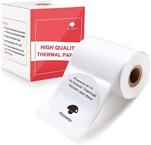 Phomemo M110 M200 Labels Round Label for M110 M120 M200 M220 Label Printer, Phomemo Labels Maker-Thermal Stickers Paper for Barcode,Name,Address，50 x 50mm (1.96" x 1.96")，140 Labels/roll