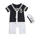 Baby Boys Sailor Summer Romper With Cap