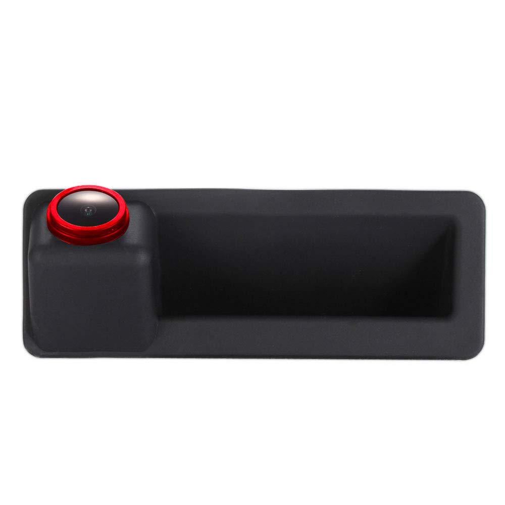 【Cool Red】 18mm Lens Car Trunk Handle Reversing Camera, Waterproof Night Vision, for 1/2/3/4/5/7/M Series X1 X3 X4 X5 X6 F18 F35 F45 F46 F48 F80/3er MK6 F30 F31 F34/4er MK6 F32/5er MK6 F07