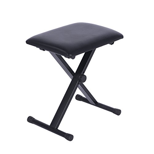 Keyboard Bench, Ohuhu Padded Adjustable X Style Folding Piano Stool