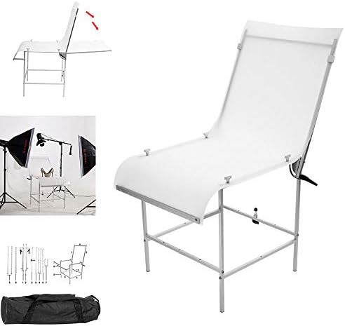PHG Adjustable studio photo shooting table, 60X130cm smooth and matte surface translucent board + aluminum frame + carrying bag, suitable for still life product shooting