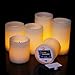Flameless Candles -Battery Candles-Battery Powered Classic Pillar Optical Fiber Wick Real Wax Candle Set (3