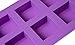 6 Cavity Square Handmade Soap Cake DIY Mold Silicone Mould for Homemade Craft