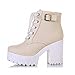 Latasa Women's Lace up Block Heel Platform Ankle Boots